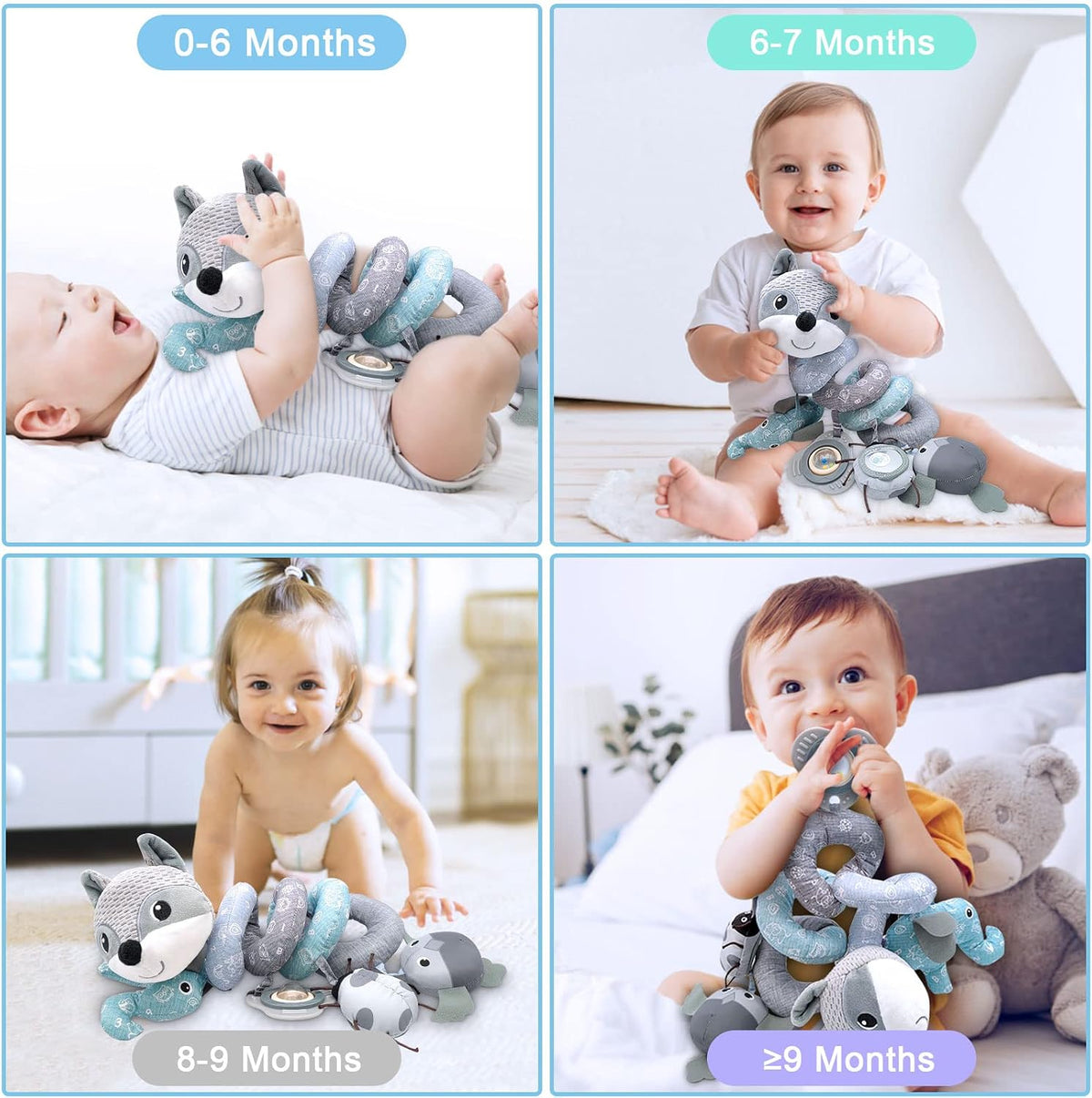 Musical Car Seat Toys Newborn Toys, Stroller Toys Baby Toys 0-6 Months Infant Toys, Baby Toys for Carseat Stroller Crib with Rattles Teether, Baby Toys for 0 3 6 9 12 Boys Girls Enfants