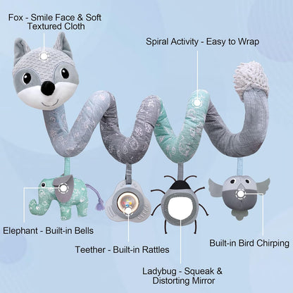 Musical Car Seat Toys Newborn Toys, Stroller Toys Baby Toys 0-6 Months Infant Toys, Baby Toys for Carseat Stroller Crib with Rattles Teether, Baby Toys for 0 3 6 9 12 Boys Girls Enfants