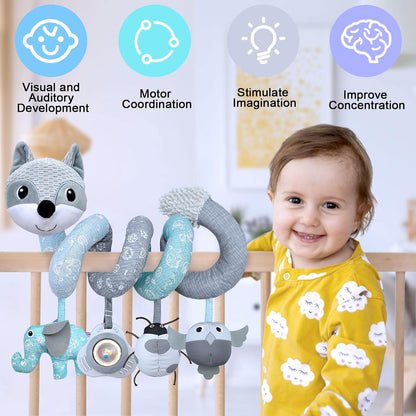 Musical Car Seat Toys Newborn Toys, Stroller Toys Baby Toys 0-6 Months Infant Toys, Baby Toys for Carseat Stroller Crib with Rattles Teether, Baby Toys for 0 3 6 9 12 Boys Girls Enfants