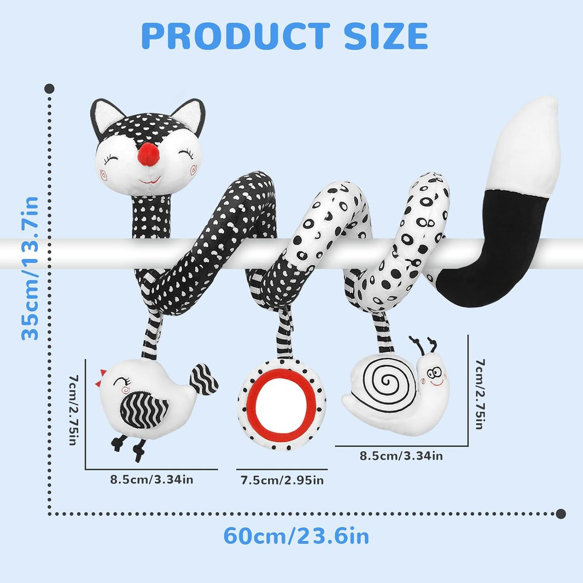 Musical Car Seat Toys Newborn Toys, Stroller Toys Baby Toys 0-6 Months Infant Toys, Baby Toys for Carseat Stroller Crib with Rattles Teether, Baby Toys for 0 3 6 9 12 Boys Girls Enfants