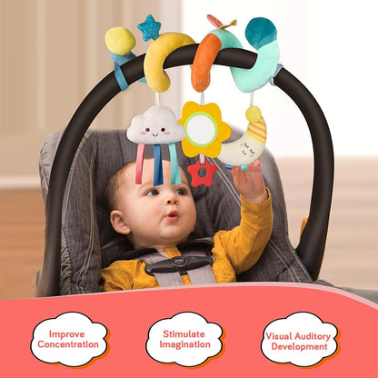 Musical Car Seat Toys Newborn Toys, Stroller Toys Baby Toys 0-6 Months Infant Toys, Baby Toys for Carseat Stroller Crib with Rattles Teether, Baby Toys for 0 3 6 9 12 Boys Girls Enfants