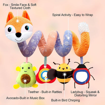 Musical Car Seat Toys Newborn Toys, Stroller Toys Baby Toys 0-6 Months Infant Toys, Baby Toys for Carseat Stroller Crib with Rattles Teether, Baby Toys for 0 3 6 9 12 Boys Girls Enfants