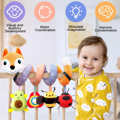 Musical Car Seat Toys Newborn Toys, Stroller Toys Baby Toys 0-6 Months Infant Toys, Baby Toys for Carseat Stroller Crib with Rattles Teether, Baby Toys for 0 3 6 9 12 Boys Girls Enfants