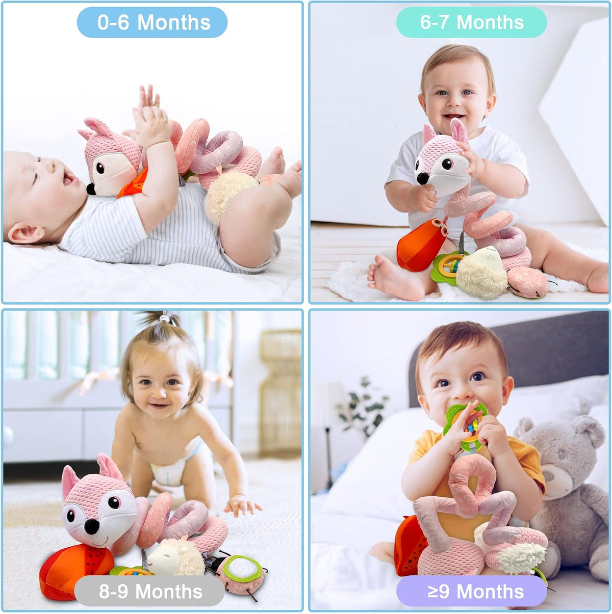 Musical Car Seat Toys Newborn Toys, Stroller Toys Baby Toys 0-6 Months Infant Toys, Baby Toys for Carseat Stroller Crib with Rattles Teether, Baby Toys for 0 3 6 9 12 Boys Girls Enfants