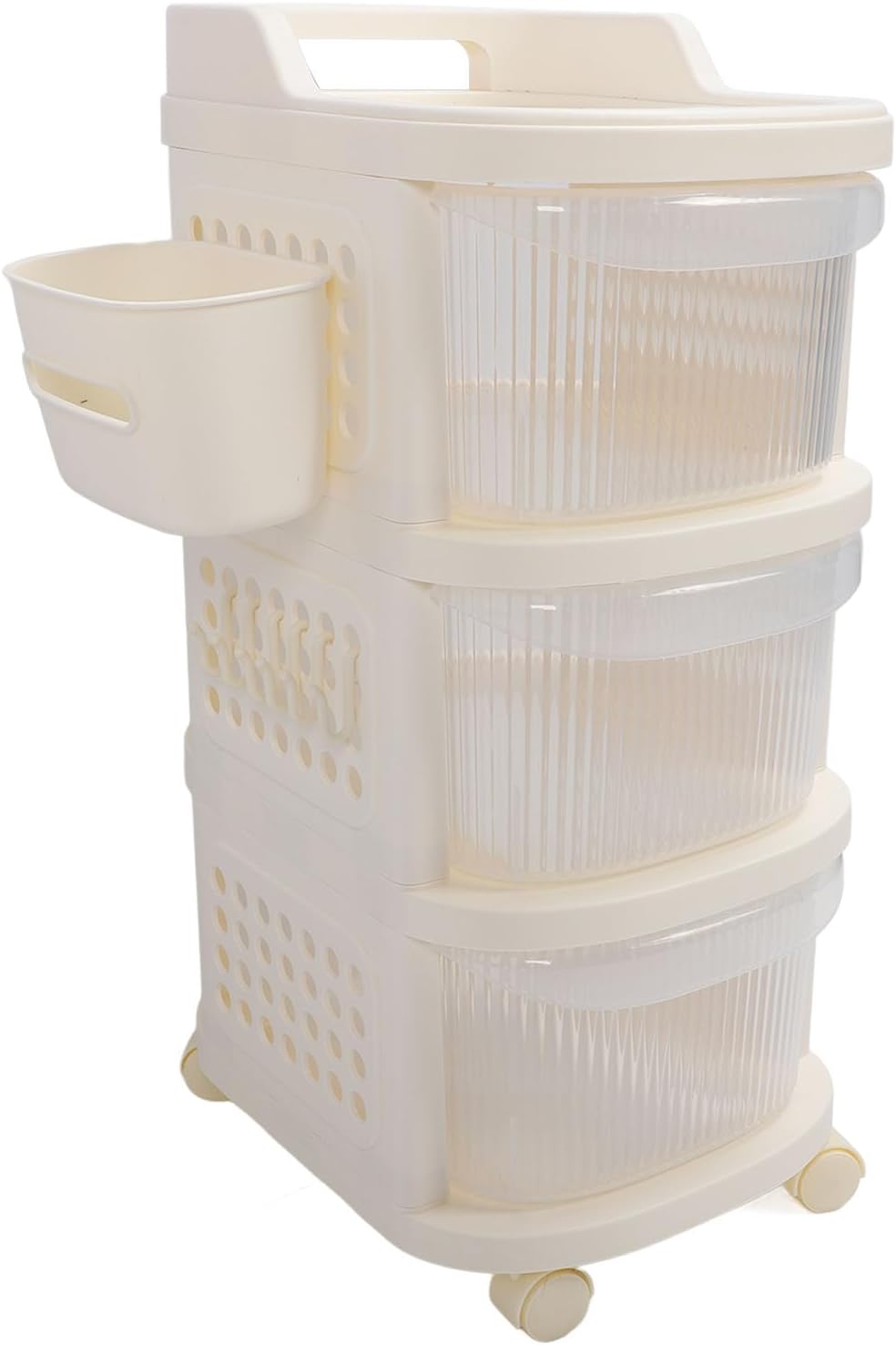 Baby Changing Table Cart with Movable 3 Layer Large Capacity Drawer Design for Newborn Essentials Storage Organizer