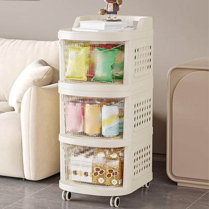 Baby Changing Table Cart with Movable 3 Layer Large Capacity Drawer Design for Newborn Essentials Storage Organizer