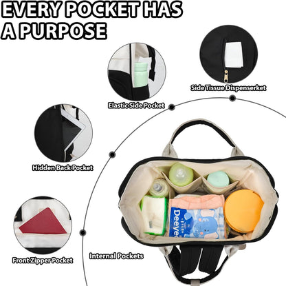 Baby Diaper Bag, Nappy Changing Backpack with Insulated Pockets,Multi-Waterproof Backpack Baby Essentials Travel for for Boys Girls, Multipurpose Travel Back Pack Moms Dads(Green)