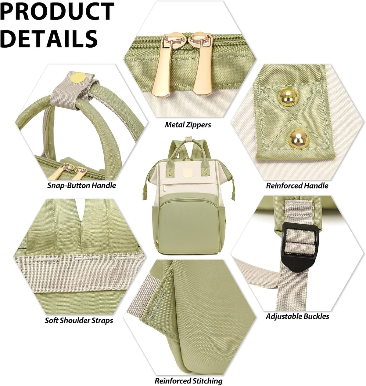 Baby Diaper Bag, Nappy Changing Backpack with Insulated Pockets,Multi-Waterproof Backpack Baby Essentials Travel for for Boys Girls, Multipurpose Travel Back Pack Moms Dads(Green)
