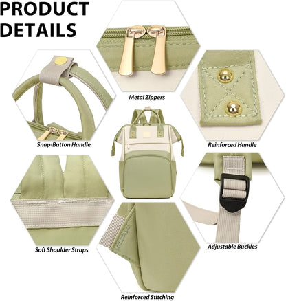 Baby Diaper Bag, Nappy Changing Backpack with Insulated Pockets,Multi-Waterproof Backpack Baby Essentials Travel for for Boys Girls, Multipurpose Travel Back Pack Moms Dads(Green)