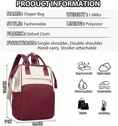 Baby Diaper Bag, Nappy Changing Backpack with Insulated Pockets,Multi-Waterproof Backpack Baby Essentials Travel for for Boys Girls, Multipurpose Travel Back Pack Moms Dads(Green)