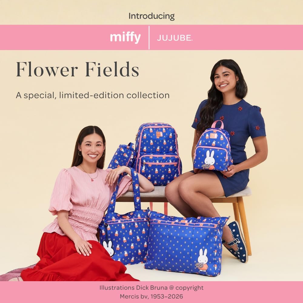 Miffy Flower Fields Diaper Clutch Wristlet with Crossbody Strap Case