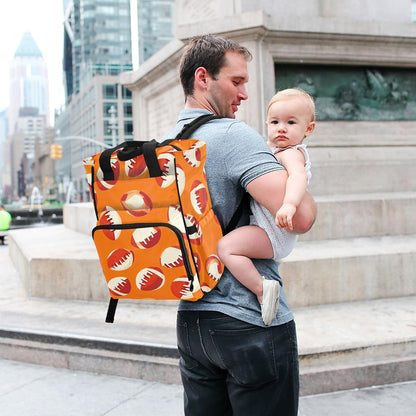 Diaper Bag Backpack, Multifunction Travel Bag for Moms Dads, Baby Changing Bag with Insulted Pockets, Stroller Straps and Side Bottle Pockets Rugby