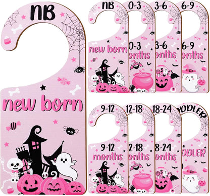 Baby Closet Dividers 8PCS, Outer Space Themed Wooden Double-Sided Clothes Size Hanger Organizer from Newborn to Toddler for Nursery Decor Baby Shower Birthday Gift Blue