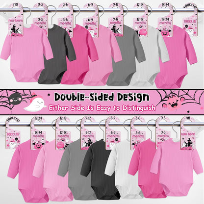 Baby Closet Dividers 8PCS, Outer Space Themed Wooden Double-Sided Clothes Size Hanger Organizer from Newborn to Toddler for Nursery Decor Baby Shower Birthday Gift Blue