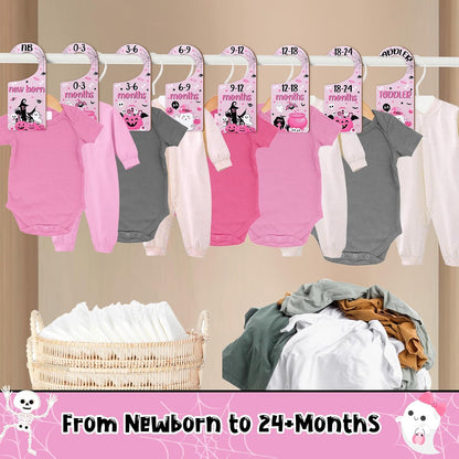 Baby Closet Dividers 8PCS, Outer Space Themed Wooden Double-Sided Clothes Size Hanger Organizer from Newborn to Toddler for Nursery Decor Baby Shower Birthday Gift Blue