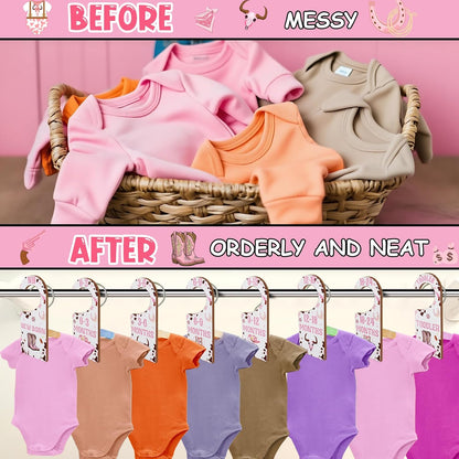 Baby Closet Dividers 8PCS, Outer Space Themed Wooden Double-Sided Clothes Size Hanger Organizer from Newborn to Toddler for Nursery Decor Baby Shower Birthday Gift Blue
