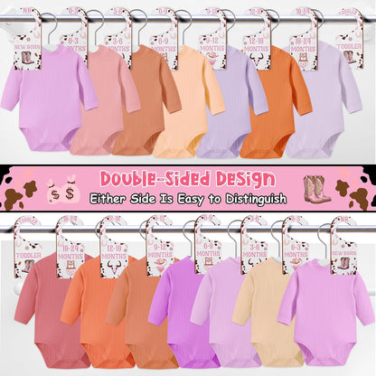 Baby Closet Dividers 8PCS, Outer Space Themed Wooden Double-Sided Clothes Size Hanger Organizer from Newborn to Toddler for Nursery Decor Baby Shower Birthday Gift Blue