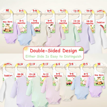 Baby Closet Dividers 8PCS, Outer Space Themed Wooden Double-Sided Clothes Size Hanger Organizer from Newborn to Toddler for Nursery Decor Baby Shower Birthday Gift Blue