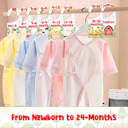 Baby Closet Dividers 8PCS, Outer Space Themed Wooden Double-Sided Clothes Size Hanger Organizer from Newborn to Toddler for Nursery Decor Baby Shower Birthday Gift Blue