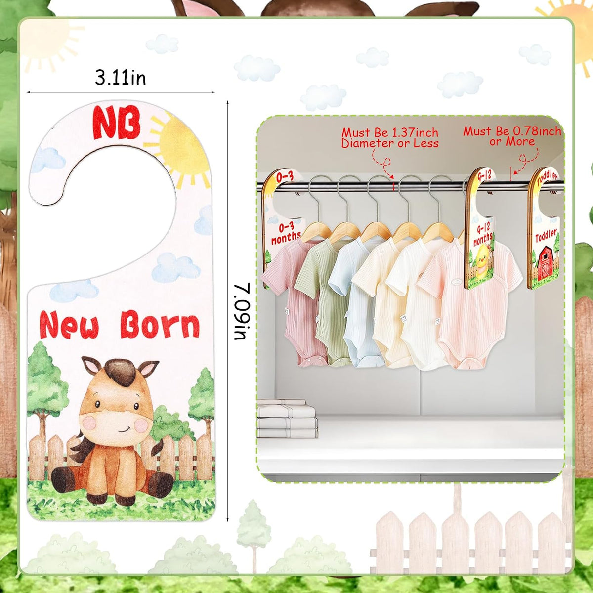 Baby Closet Dividers 8PCS, Outer Space Themed Wooden Double-Sided Clothes Size Hanger Organizer from Newborn to Toddler for Nursery Decor Baby Shower Birthday Gift Blue
