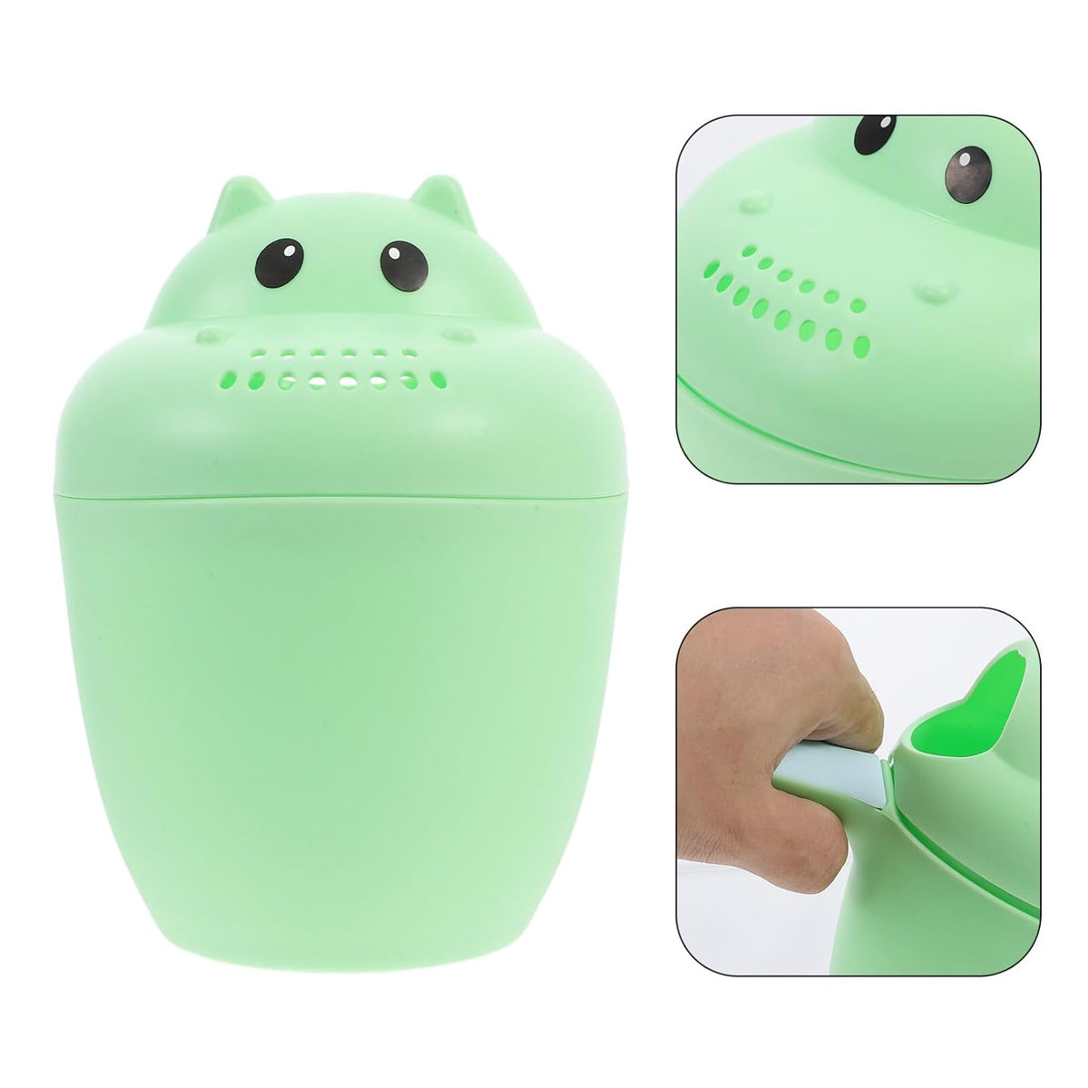 Hippo Style Baby Shampoo Rinser Bath Cup Waterfall Rinser Baby Bath Cups for Rinsing Easy to Hold