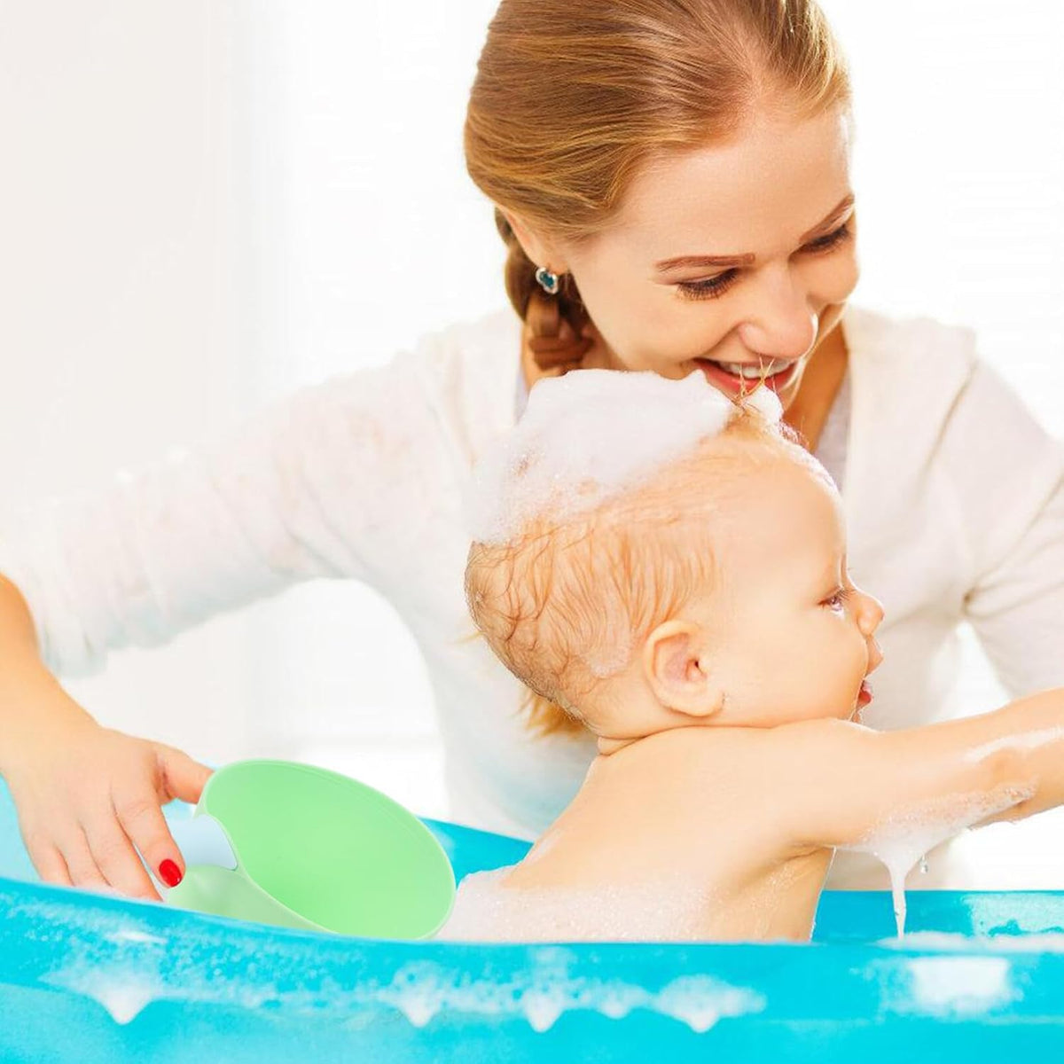 Hippo Style Baby Shampoo Rinser Bath Cup Waterfall Rinser Baby Bath Cups for Rinsing Easy to Hold