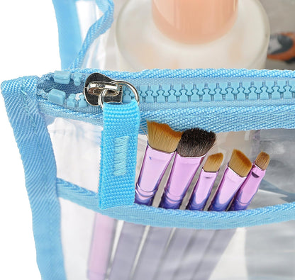 Translucent Purse Handbag Tote Pocketbook Bag Organizer Insert with Zipper Handle for Women Medium Army Green