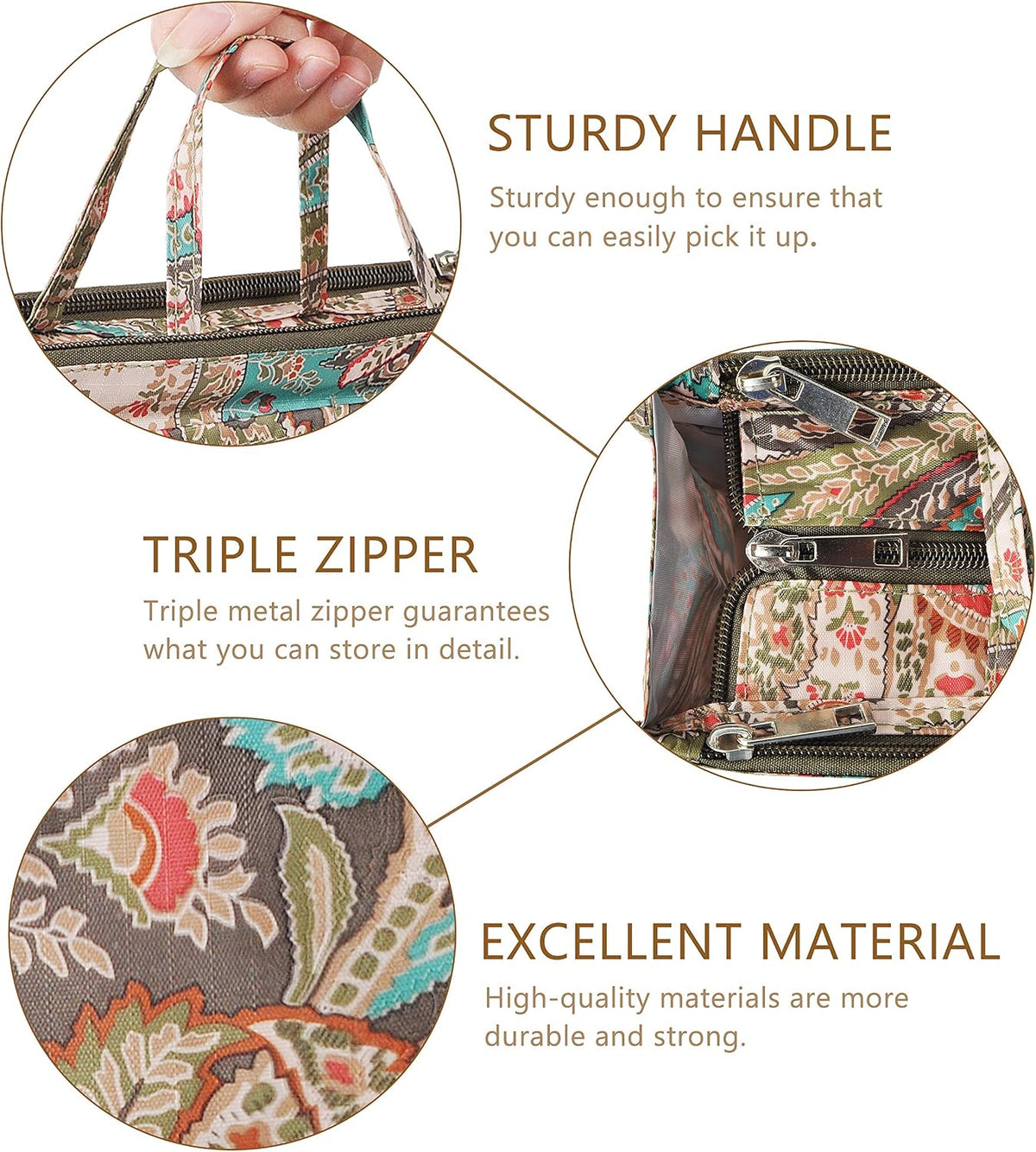 Translucent Purse Handbag Tote Pocketbook Bag Organizer Insert with Zipper Handle for Women Medium Army Green