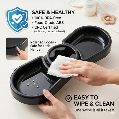 Universal Stroller Snack Tray Attachment | 3-in-1 Stroller Snack Tray with Deep Cup Holder | Compatible with Baby Jogger City Mini GT2 | BPA-Free Toddler Travel Accessories, Tool-Free Install