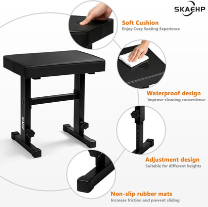 Adjustable Piano Bench, Durable Piano Stool Music Keyboard Chair Seat
