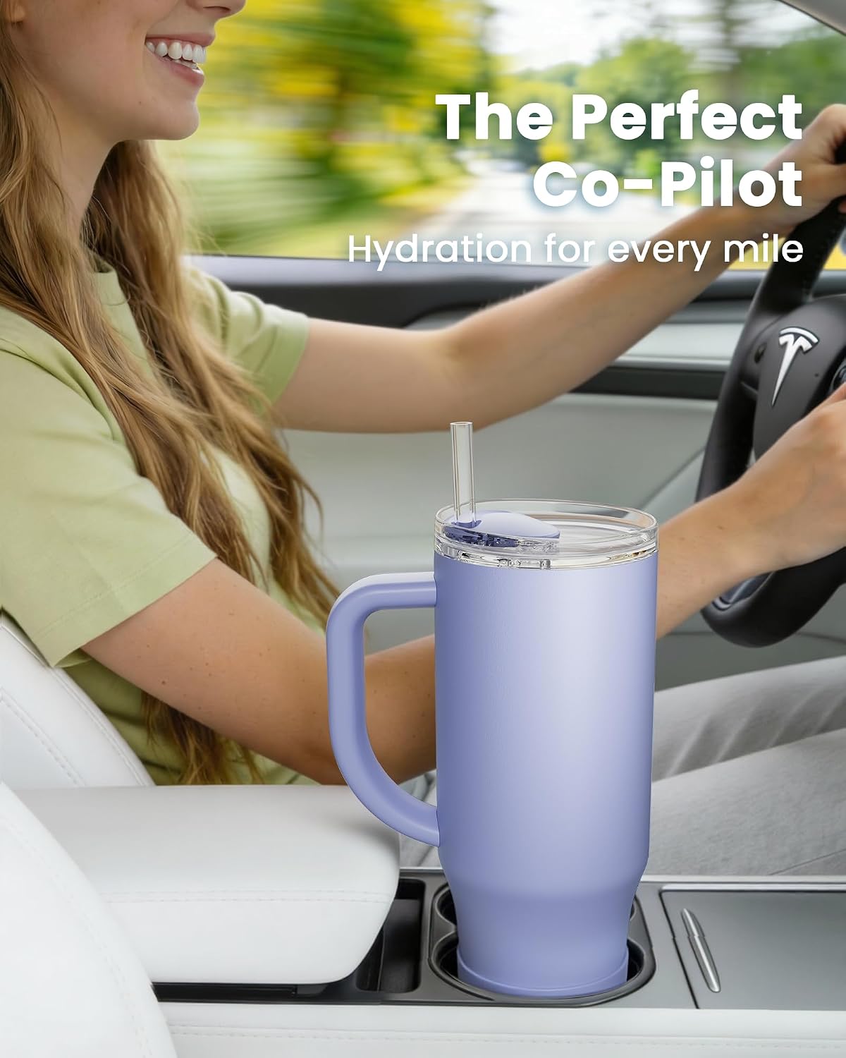 Renoj Insulated Mug 100% Leak Proof Insulated Water Bottle for Iced Coffee & Hot Drinks - Fits Car Cup Holder, Ideal Gift, 2 Straws & Silicone Boot - SnapShift Black 40 oz