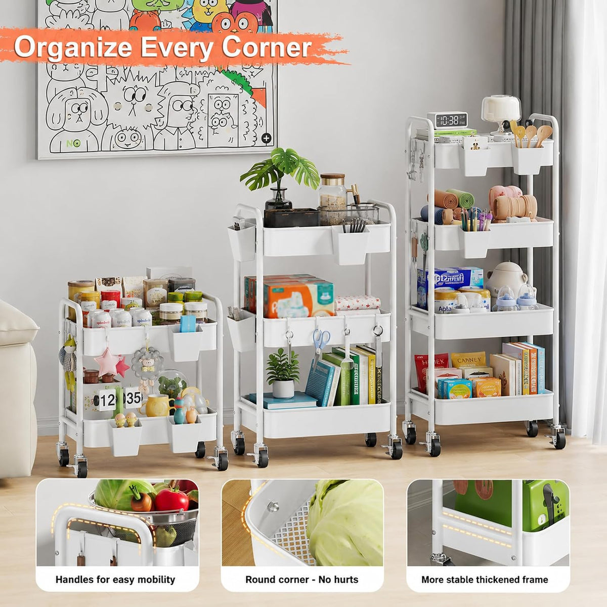 Rolling cart 3 Tier & 2 Tier
