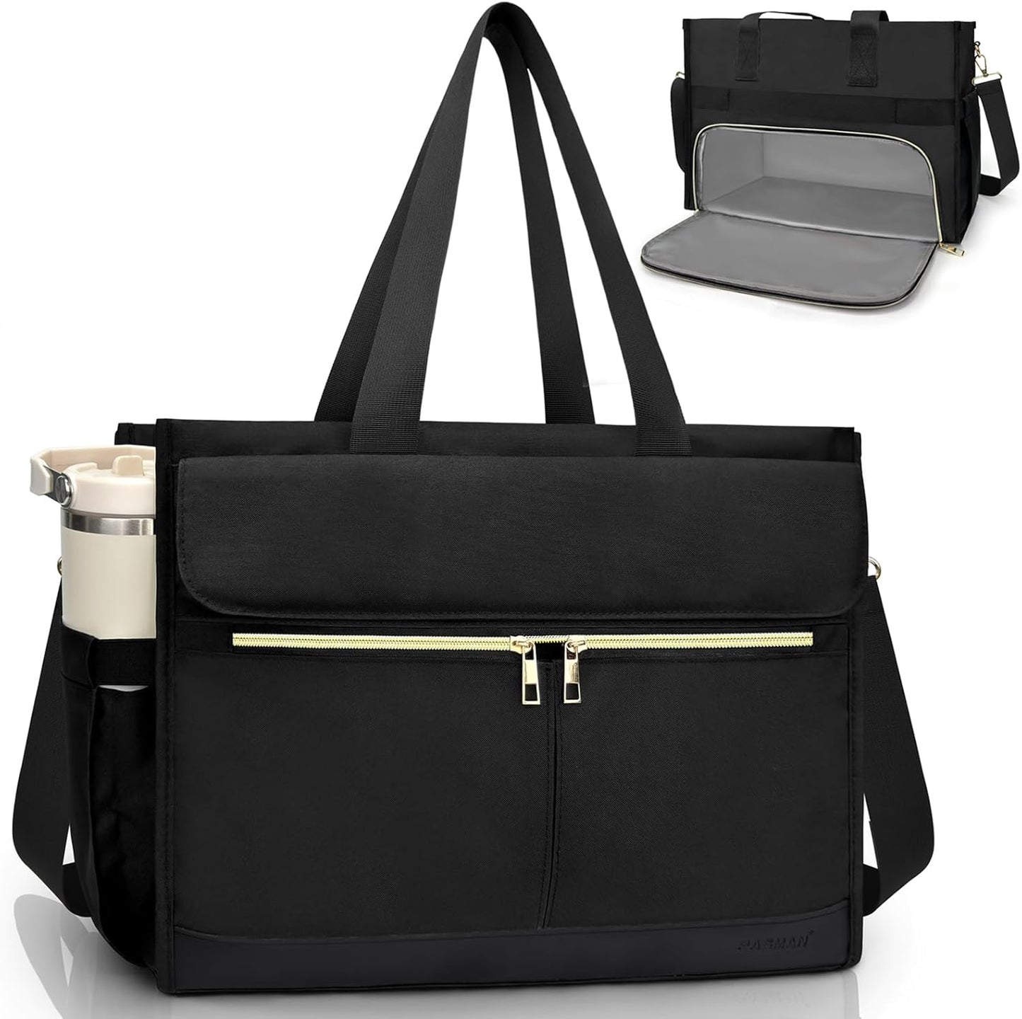 Lunch Bag for Women, 15.6" Laptop Tote with Insulated Lunch Box Compartment for Nurse, Teacher Work Office Outdoor
