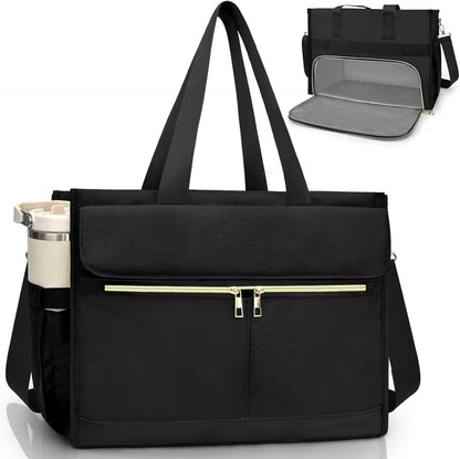 Lunch Bag for Women, 15.6" Laptop Tote with Insulated Lunch Box Compartment for Nurse, Teacher Work Office Outdoor