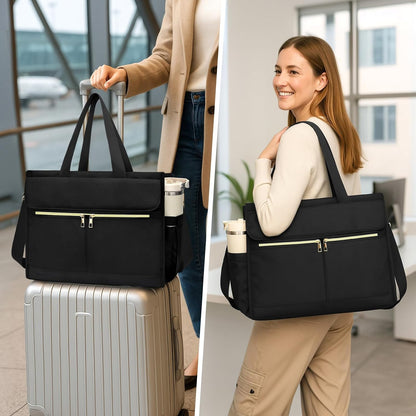Lunch Bag for Women, 15.6" Laptop Tote with Insulated Lunch Box Compartment for Nurse, Teacher Work Office Outdoor