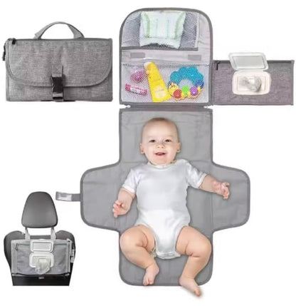 3 x1 Pack: Portable Changing Pad for Baby, Travel Changing Station, with Stroller Hook and Bag Dispenser