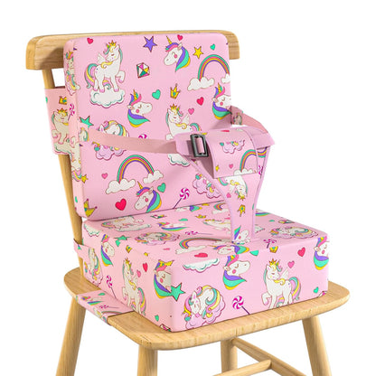 Booster Seat for Kitchen Chair with Backrest, Removable, TPU Waterproof