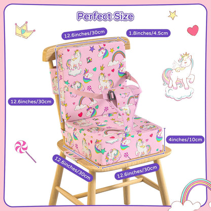 Booster Seat for Kitchen Chair with Backrest, Removable, TPU Waterproof