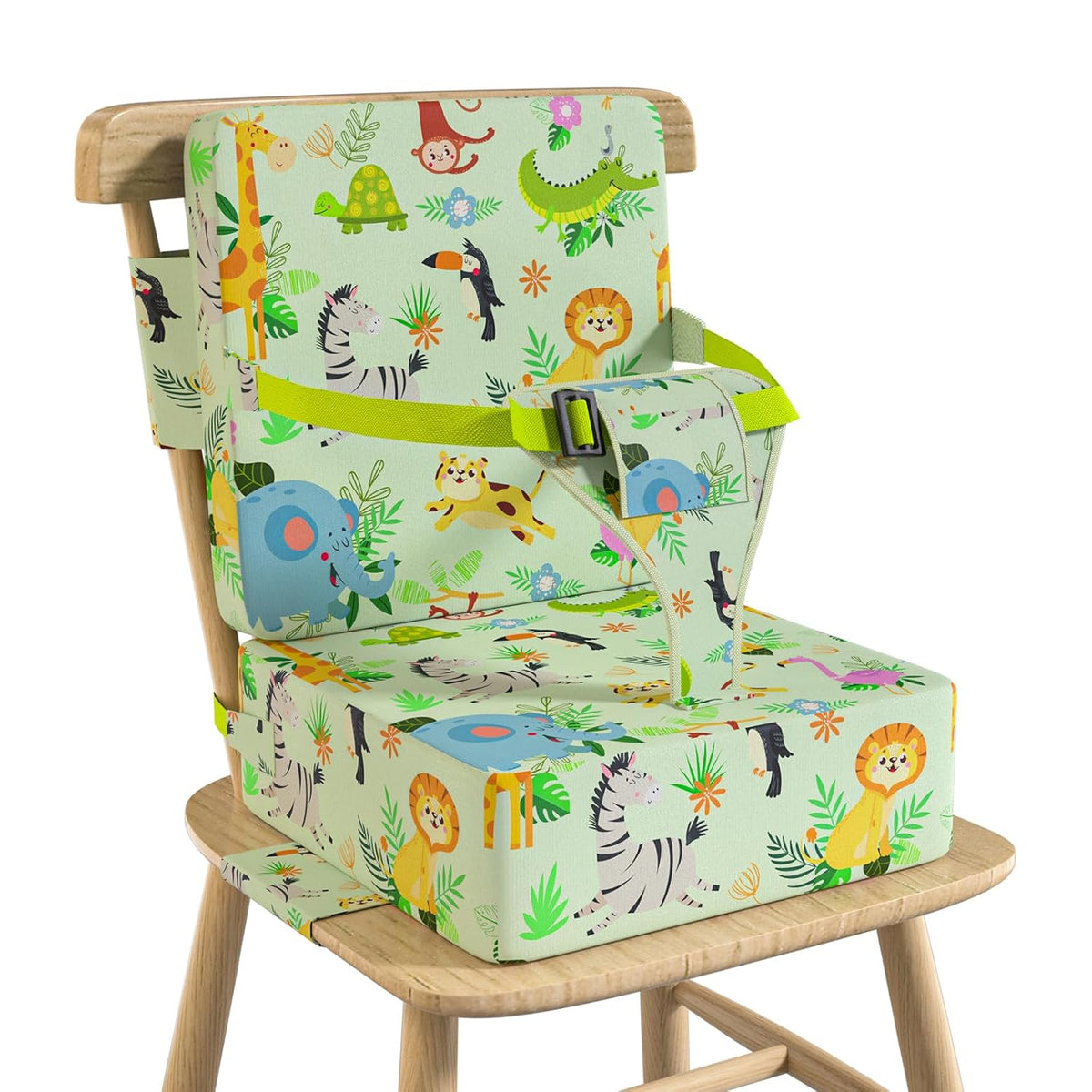 Booster Seat for Kitchen Chair with Backrest, Removable, TPU Waterproof