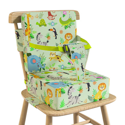 Booster Seat for Kitchen Chair with Backrest, Removable, TPU Waterproof