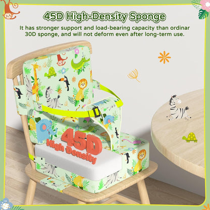 Booster Seat for Kitchen Chair with Backrest, Removable, TPU Waterproof