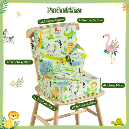 Booster Seat for Kitchen Chair with Backrest, Removable, TPU Waterproof