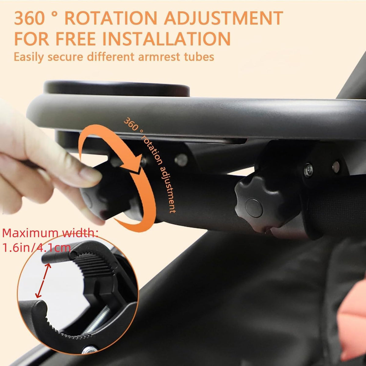 Stroller Snack Tray for Mockingbird/Baby Jogger City Mini GT2, with Cup Holder and Phone Holder