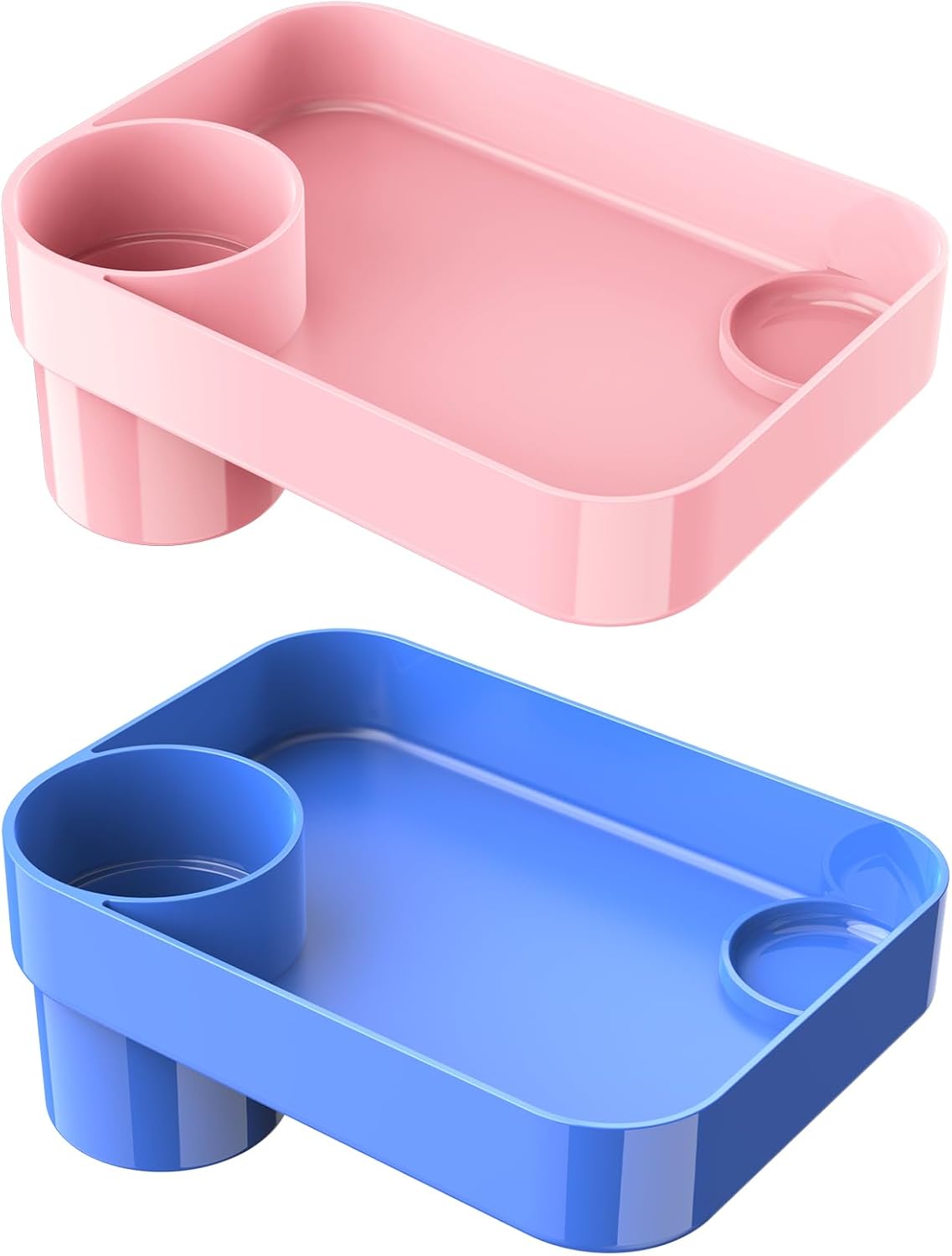 Car Seat Tray for Kids Toddlers Travel with 3-Inch Cup Holder & Dip Well