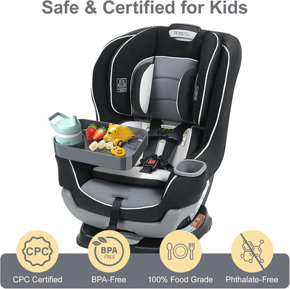 Car Seat Tray for Kids Toddlers Travel with 3-Inch Cup Holder & Dip Well
