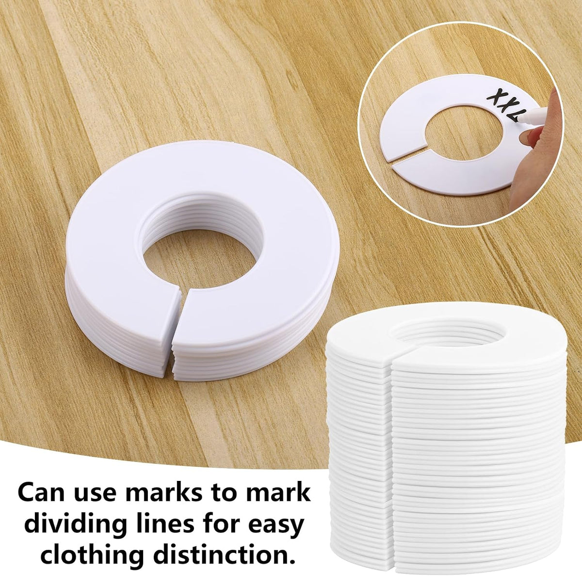 40 PCS Closet Hanger Dividers Clothing Rack Size Dividers with 1 Marker Pen
