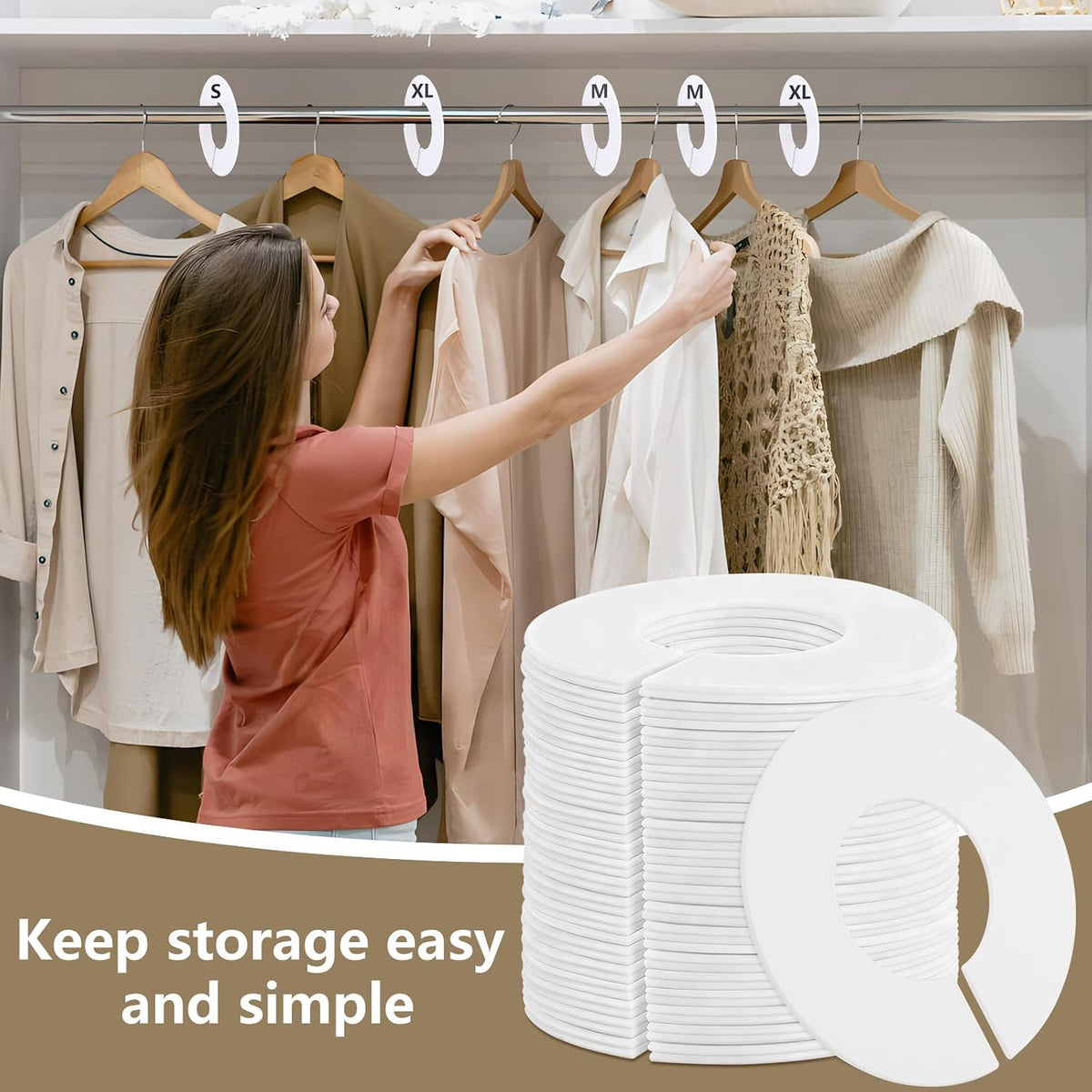 40 PCS Closet Hanger Dividers Clothing Rack Size Dividers with 1 Marker Pen