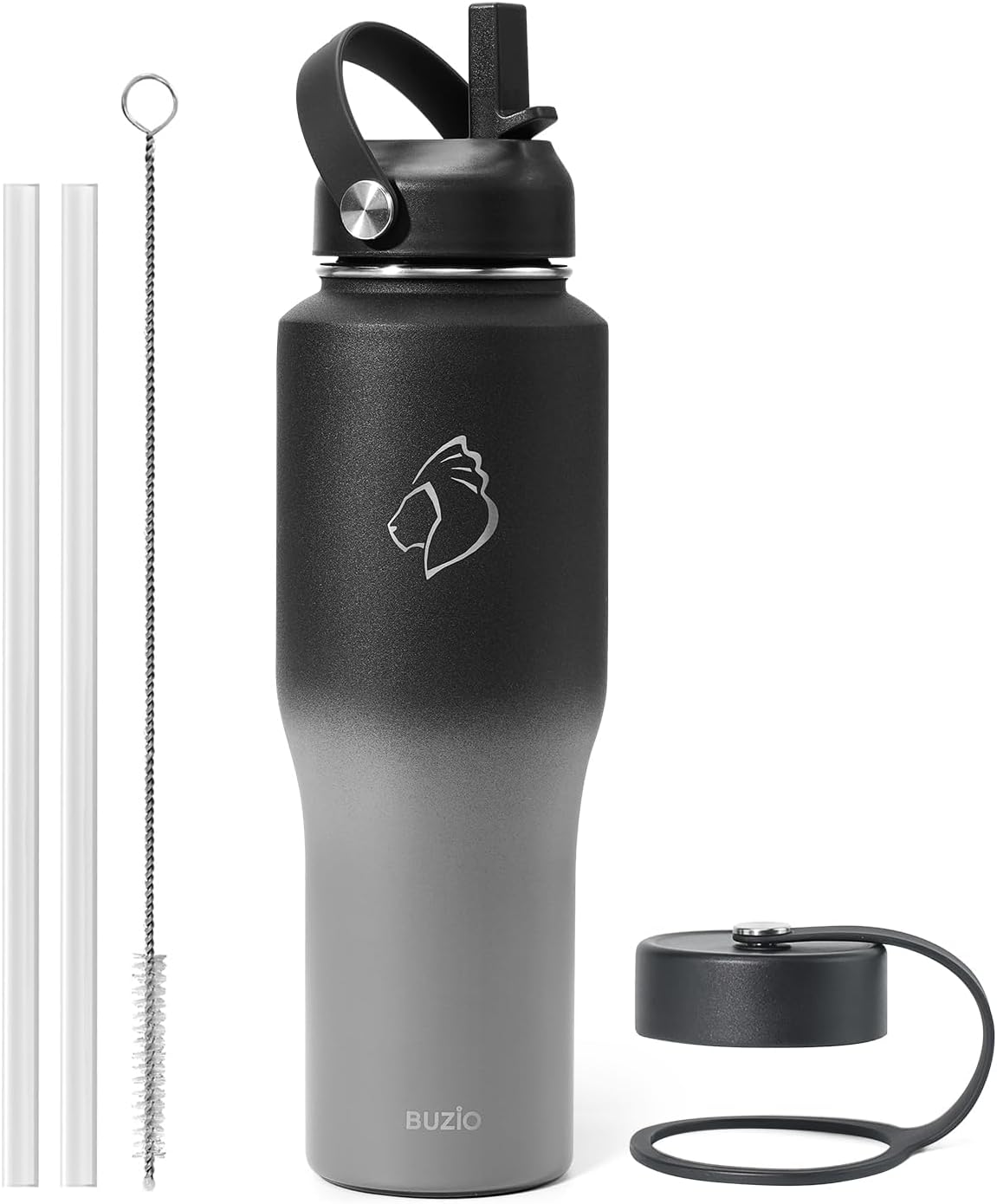32 oz Insulated Water Bottle Fits in Car Cup Holders, Stainless Steel | Cup Holder Friendly Tumbler, 48 Hrs Cold, Leakproof Straw Lid, Triple Walled Metal Bottles for Travel