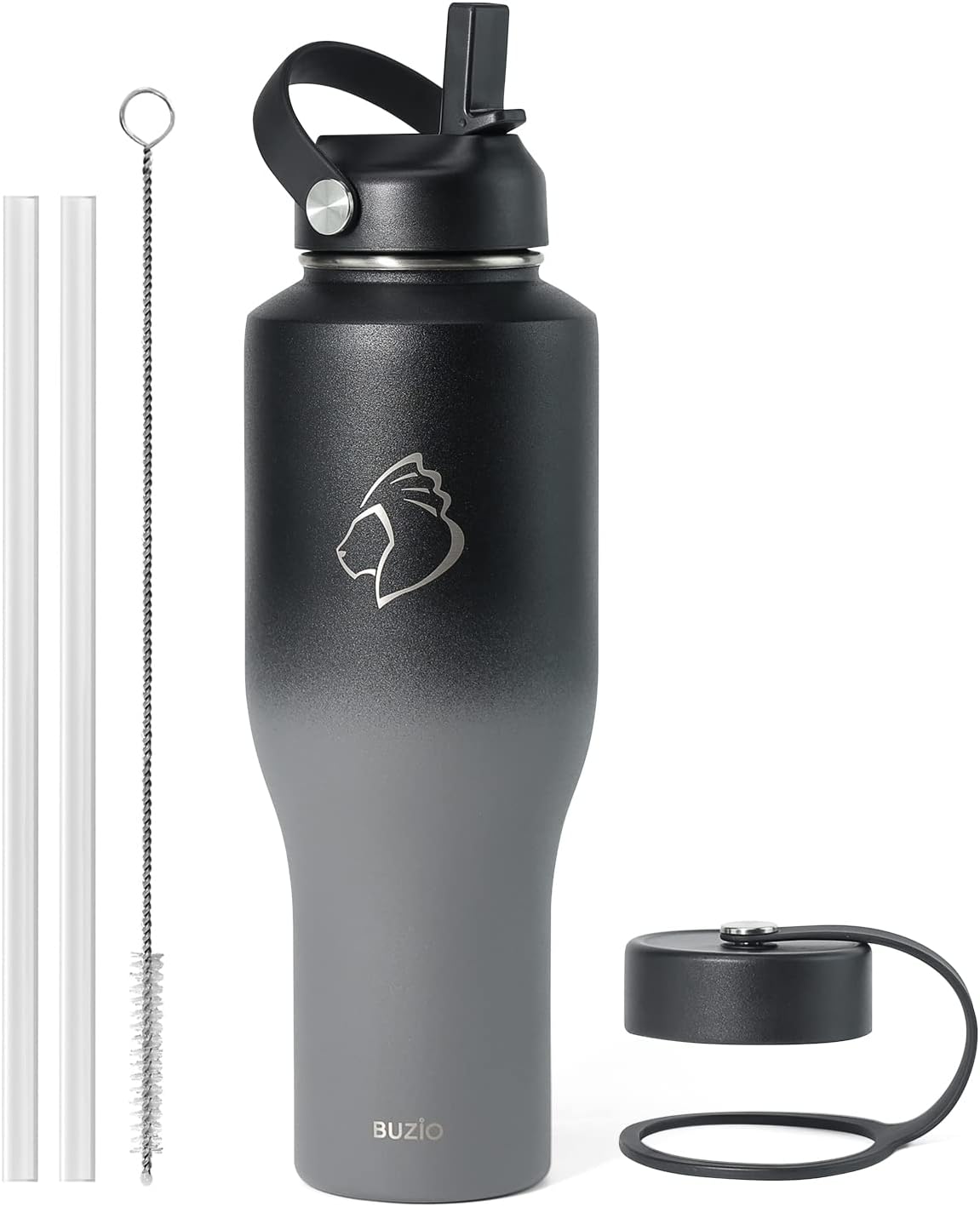 32 oz Insulated Water Bottle Fits in Car Cup Holders, Stainless Steel | Cup Holder Friendly Tumbler, 48 Hrs Cold, Leakproof Straw Lid, Triple Walled Metal Bottles for Travel