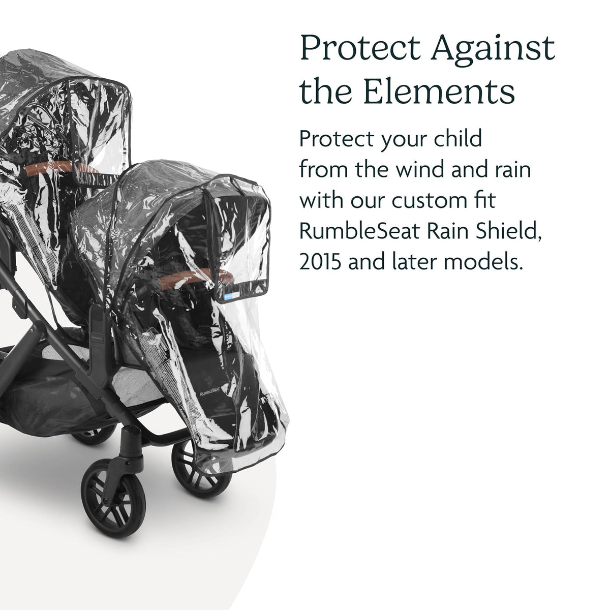 RumbleSeat Rain Shield/Compatible with RumbleSeat Models 2015-2019, V2, V2+, and V3 / Waterproof and Windproof Coverage/Ventilated Design/Quick Attachment/Easy Access to Child
